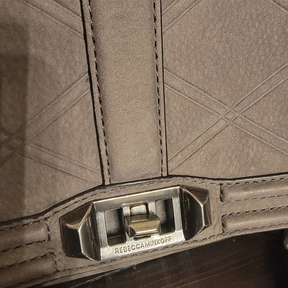 Rebecca Minkoff Grey Suede Shoulder Bag with Chain Strap - Picture 4 of 7